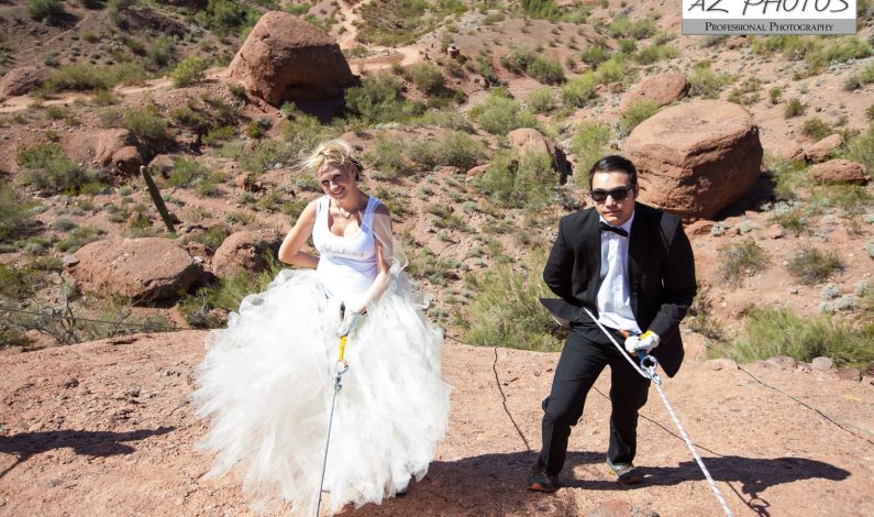 ¿Boda estilo “rappelling” en Camelback?