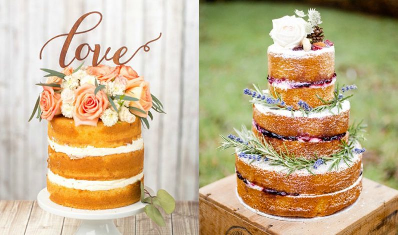 De moda los “naked wedding cakes”