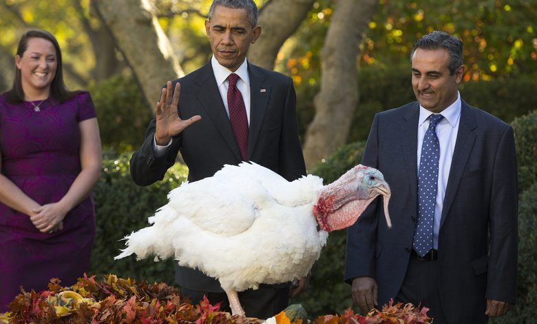 Obama le salva la vida a dos pavos