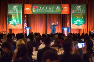 PHOENIX - Sept. 23, 2015 - ASU News - Crow DATOS - President Michael Crow addresses nearly 1000 people at the 19th annual DATOS: State of Arizona’s Hispanic Market breakfast at the Arizona Biltmore Resort, Wednesday, September 23, 2015. The president spoke of the increasing need for Arizona Latino students to continue their education to improve their and the state’s economies. Photo by Charlie Leight/ASU News