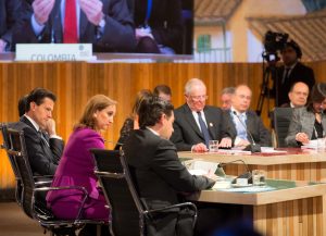 60701054. Varas, Chile, 1 Jul. 2016 (Notimex-Presidencia).- El presidente Enrique Peña Nieto participó junto con sus homólogos de los países integrantes de la Alianza del Pacífico: Michelle Bachelet, de Chile; Juan Manuel Santos, de Colombia; y Ollanta Humala, de Perú, en la inauguración de la XI edición de esta Cumbre, la cual tuvo como sede el hotel Patagónico de esta ciudad ribereña. NOTIMEX/FOTO/PRESIDENCIA/COR/POL/